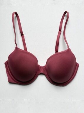 NWOT Calvin Klein Burgundy Lightly Lined Demi Bra Size 34C